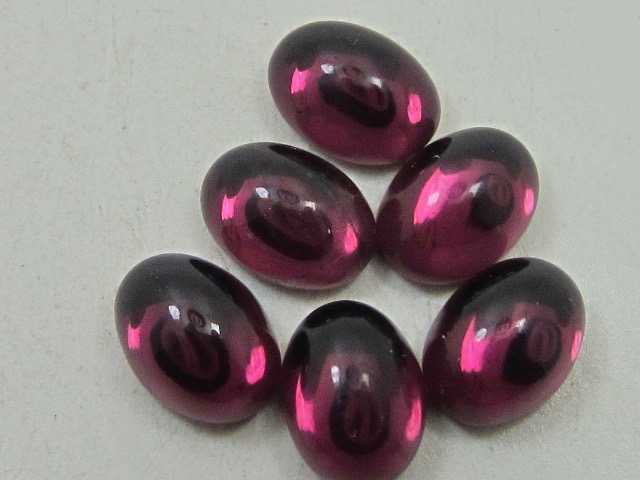 6X4mm OVAL 6pcs. LIGHT AMETHYST CABOCHON FLAT BACK GERMAN JEWEL